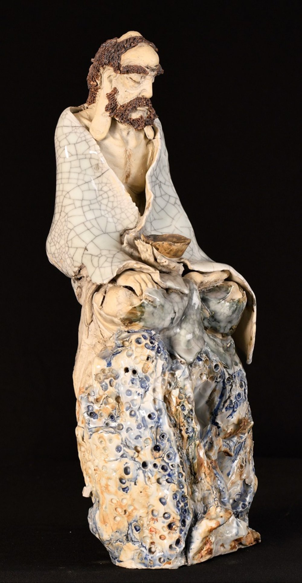 A completely hand sculpted original Shiwan porcelain figure - Bild 2 aus 11
