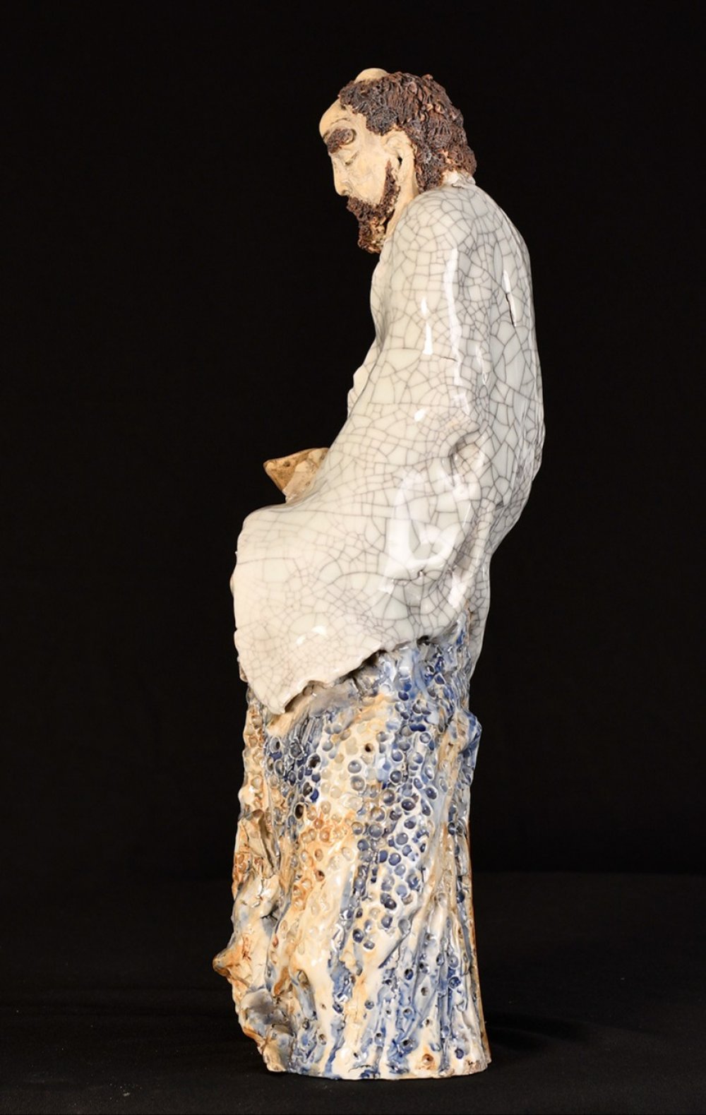 A completely hand sculpted original Shiwan porcelain figure - Bild 3 aus 11