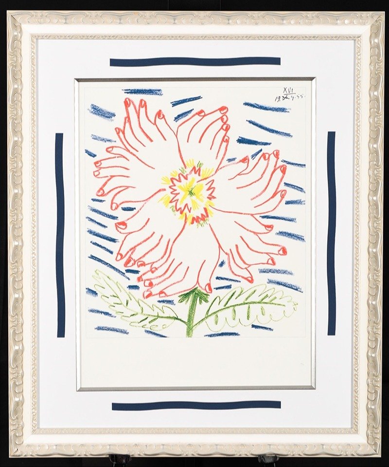 A limited edition print by PABLO PICASSO titled "Flower of Hands" It is one of only 50 produced - Image 2 of 10