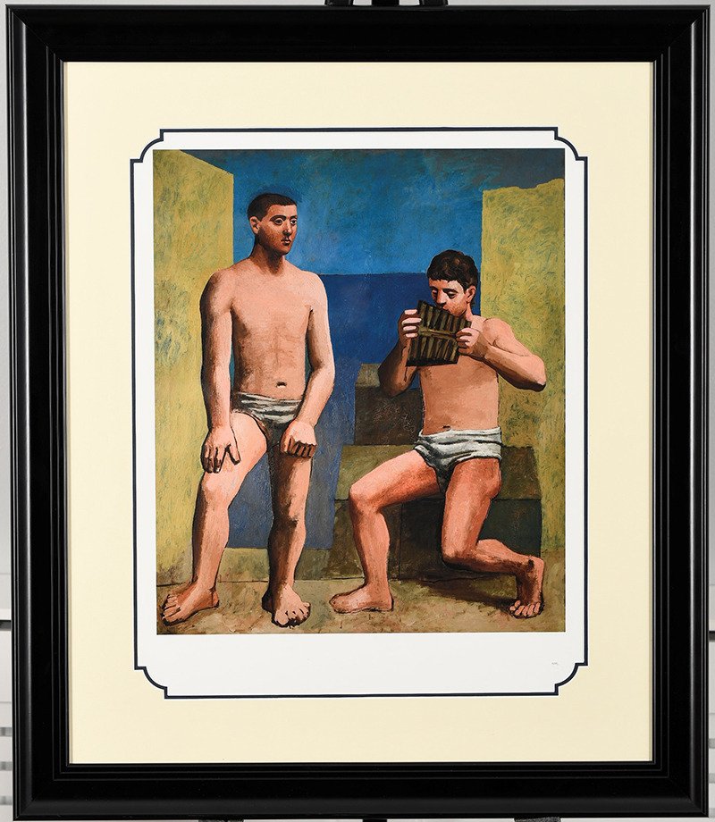 A rare limited edition of the 1923 PABLO PICASSO painting "The Pipes of Pan" was published as a - Image 2 of 10