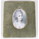 English School (18th century) Portrait miniature of the Honourable Diana Walpole, neé Grosset