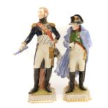 Pair of Dresden figures of Wellington and Napoleon