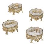 Four Victorian silver gilt salts,