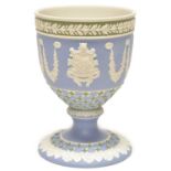 Wedgwood diced tri-colour jasperware goblet US Great Seal and Bermuda Crest