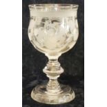 Commemorative Shakespeare glass goblet