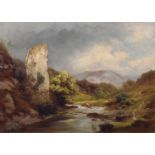 Edward Henry Holder (British 1847-1922) "The Ilam Rock, Dovedale, Derbyshire"