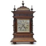Late 19th century German Oak bracket clock