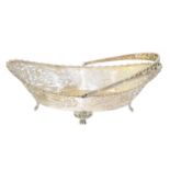 An Edward VII silver swing handled basket,