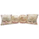 Four Aubusson style tapestry cushions