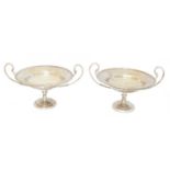 A pair of Edward VII silver tazzas,