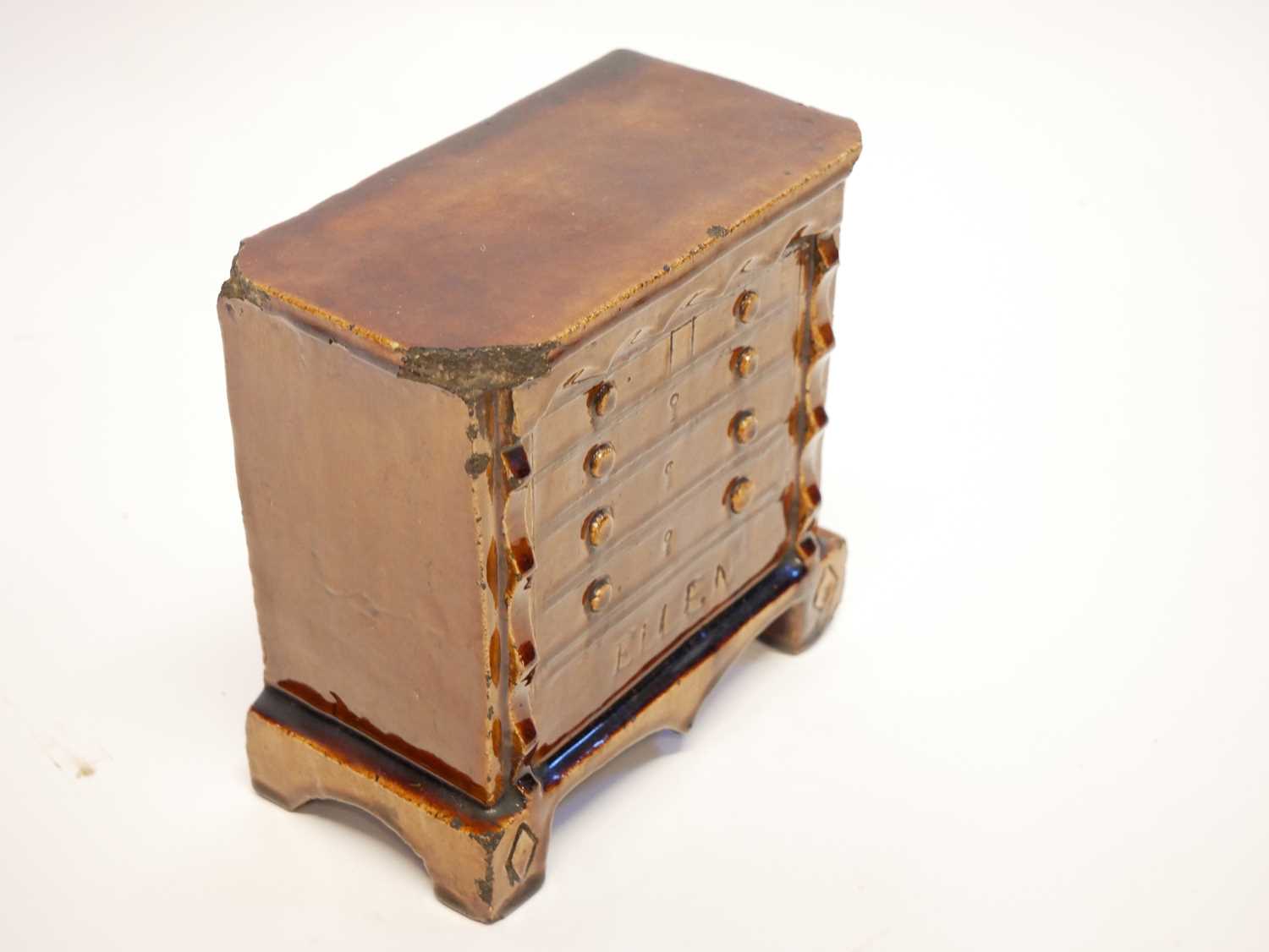 Treacle glaze chest of drawers money box - Image 2 of 6