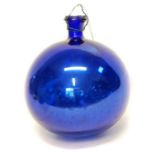 Bristol blue glass 'Witch Ball'.