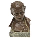 'Holding all the Cards' bronze bust Hans Muller (Austrian 1873-1937)