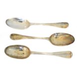 A George I silver table spoon,