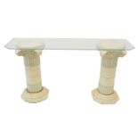 Twin Pedestal Console Table