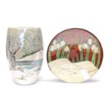 Lise Moorcroft Winter Themed Vase & Plate