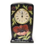 Moorcroft Anemone pattern mantel clock