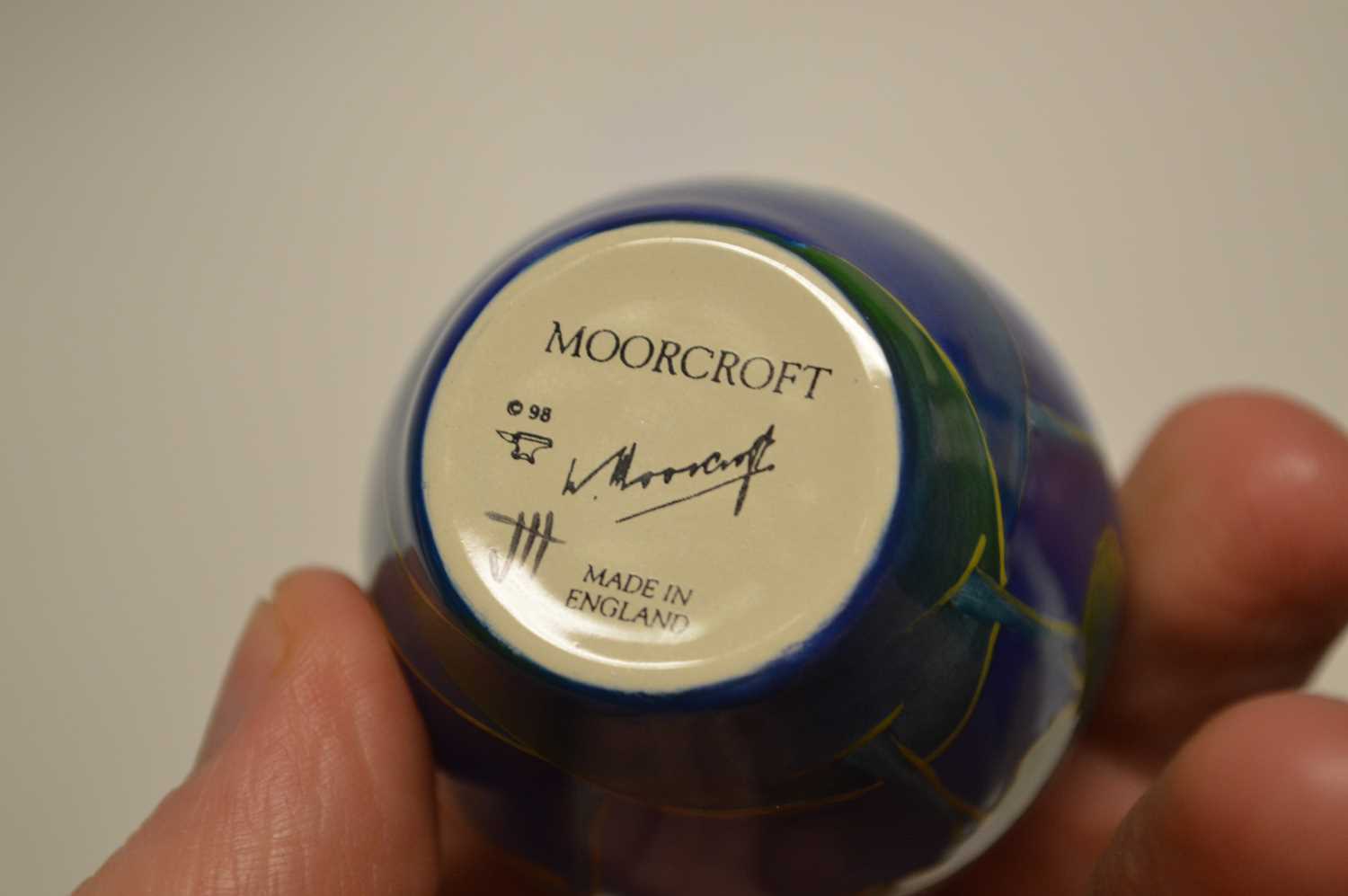 Moorcroft Enamel ginger jar decorated in Moonlit Blue - Image 3 of 4