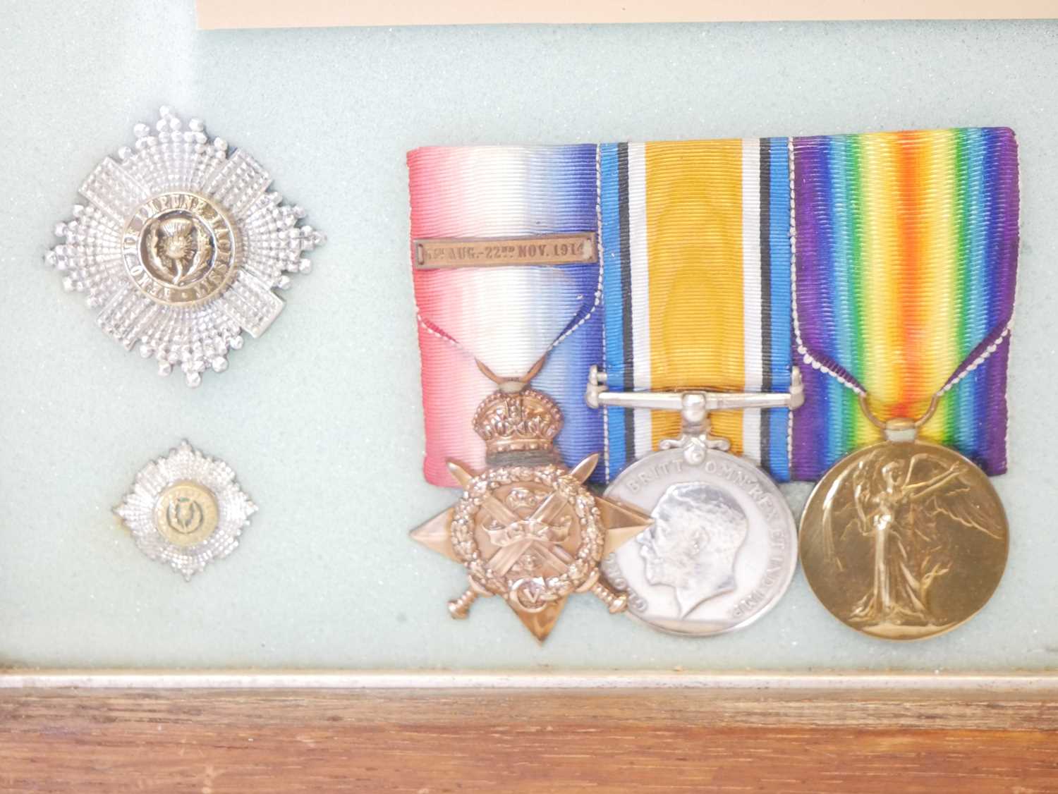 Framed photograph & WWI medals awarded to H.H. Liddell-Granger - Image 3 of 9