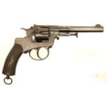 9mm Nagant 1887 or Gasser type revolver.