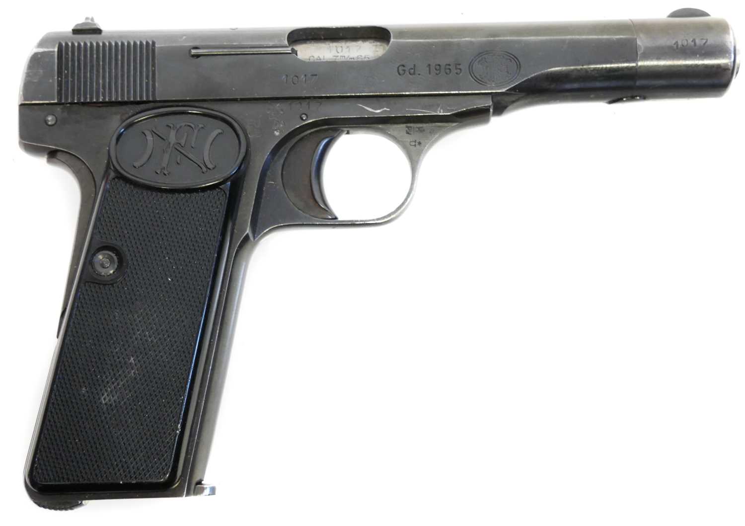 Deactivated FN Browning 1922 semi automatic pistol