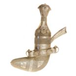 Small Arabic white metal mounted Jambiya