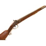 Belgian 20 bore percussion double barrel shotgun