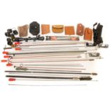 Collection of shooting accessories and cleaning rods