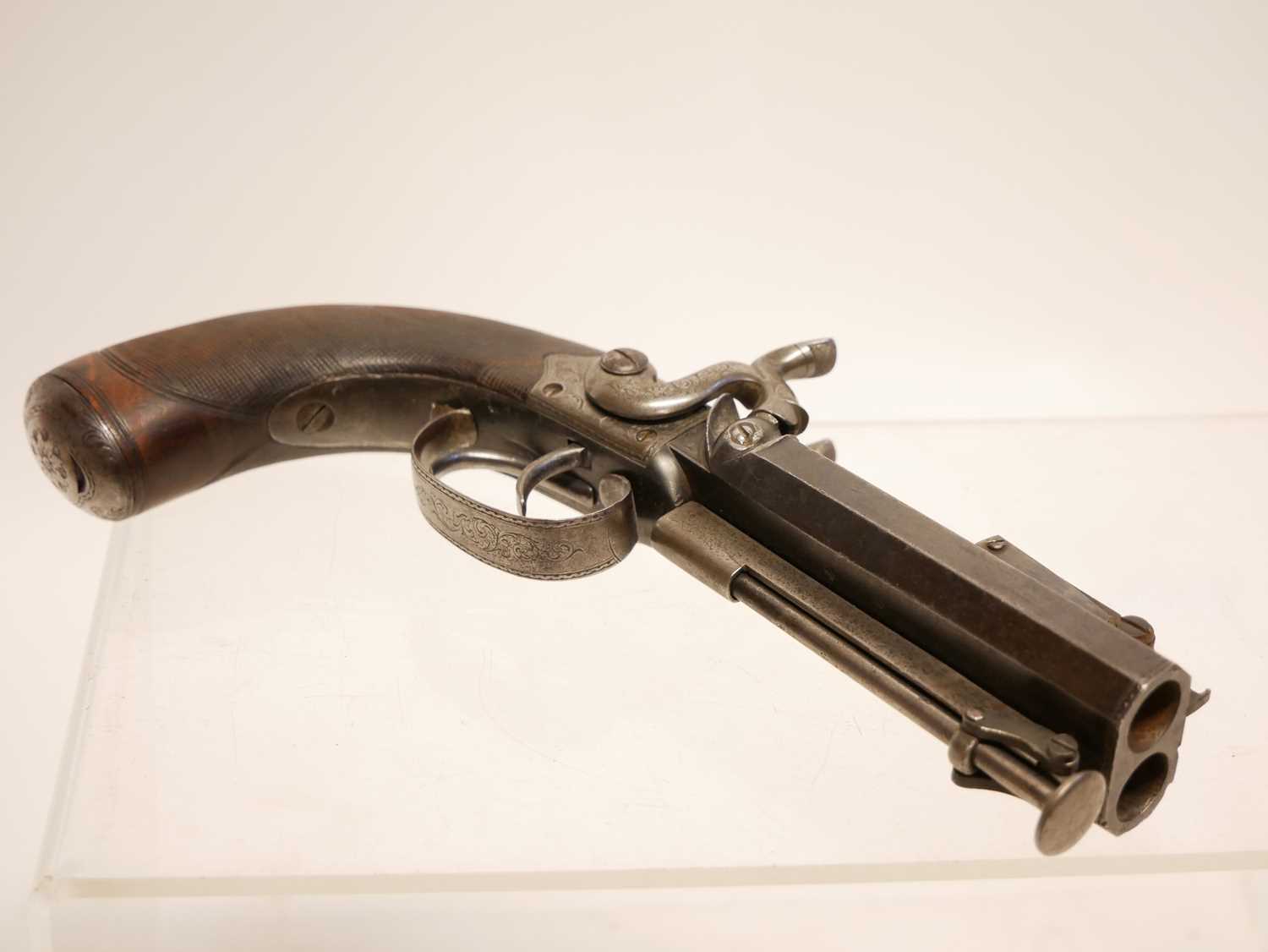 Atkinson of Lancaster double barrel pistol with bayonet - Image 12 of 12