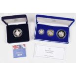 2003 Silver Proof Piedfort 3-Coin Collection and 2004 Entente Cordiale Silver Proof Crown (2).
