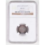 King William IV, Sixpence, 1834, slabbed and graded MS63 by NGC.
