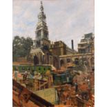 Ken Howard R.A. (British 1932-2022) "Christ Church, Newgate Street, London"