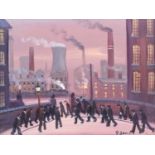 James Downie (British 1949-) Northern industrial scene with figures