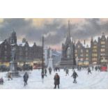 Tom Brown (British 1933-2017) "Snow in Albert Square, Manchester"