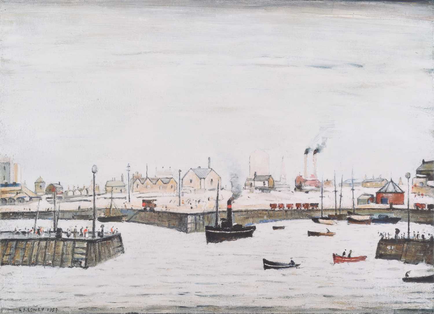 L.S. Lowry R.A. (British 1887-1976) "The Harbour"