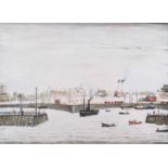 L.S. Lowry R.A. (British 1887-1976) "The Harbour"