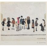 L.S. Lowry R.A. (British 1887-1976) "Group of Children"