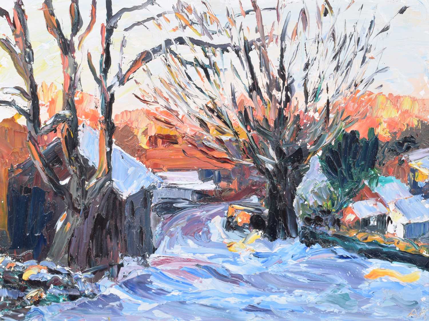 Alan Knight (British 1949-) "Snow at Woodley"