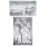 Dave Hartley (British 20th/21st century) "Wasteland" and "The Smoke"