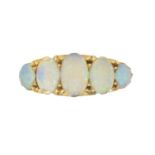 An 18ct gold opal five stone ring,