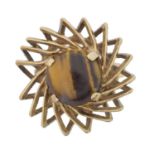 A 9ct gold tiger's eye dress ring,