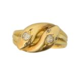 A Victorian diamond snake ring,