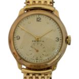 A mid 20th century 9ct gold Zenith wristwatch,