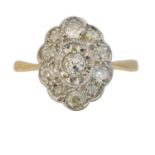 A diamond cluster ring,