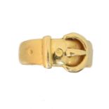 An early 20th century 18ct gold buckle ring,