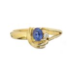 A sapphire and diamond dress ring,