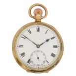 A 9ct gold open face pocket watch,