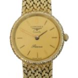 A 9ct gold Longines Presence quartz wristwatch,