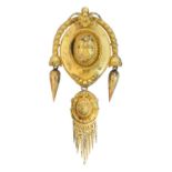 A Victorian Etruscan brooch,