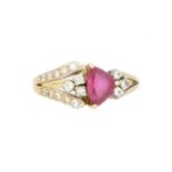 A ruby and diamond dress ring,